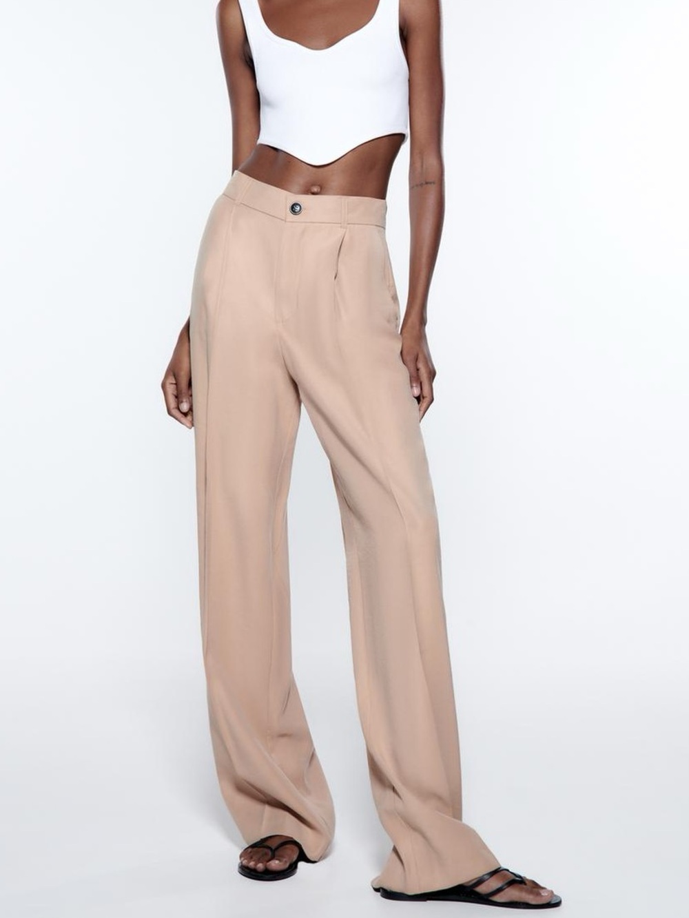 Zara Wide Leg High Waisted Trousers XS
